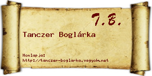 Tanczer Boglárka névjegykártya