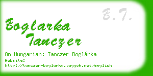 boglarka tanczer business card